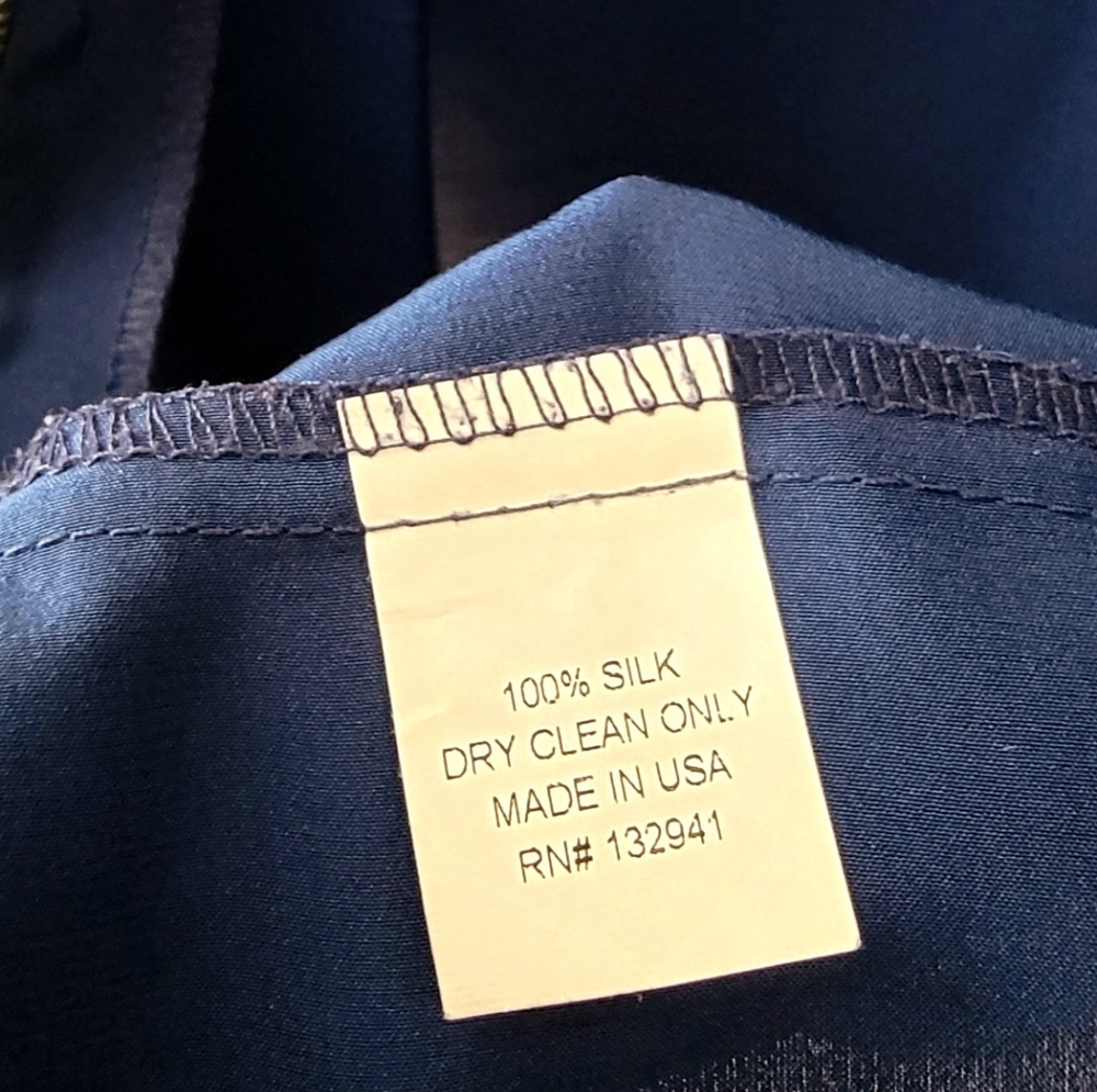 Amanda Uprichard Deep Blue Kimono Sleeve 100% Silk Dress – Size Medium - Picture 6 of 6